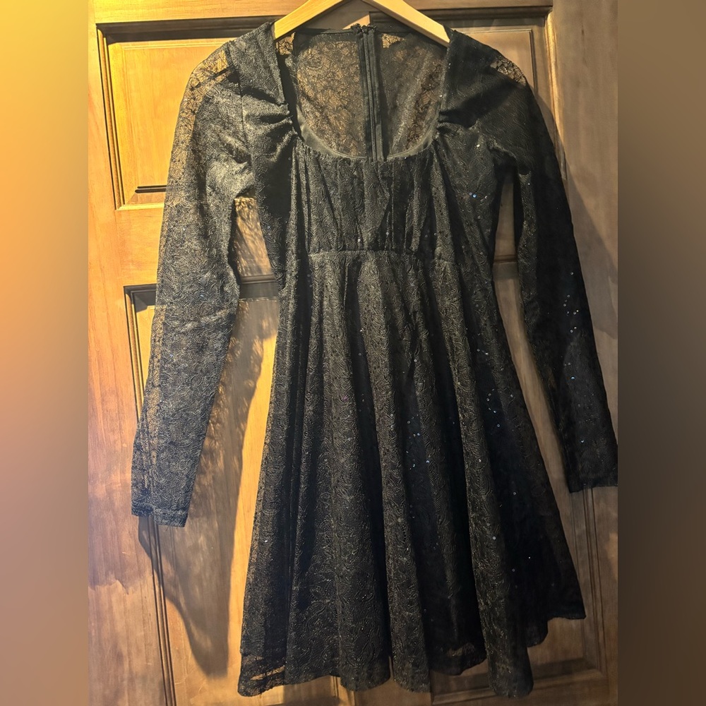 Lulus XS Black Sequin Sparkle Dress
